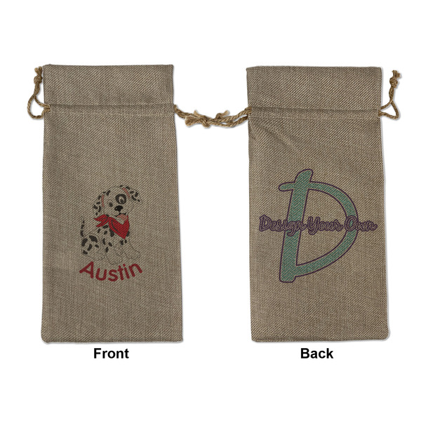 Custom Dalmation Large Burlap Gift Bag - Front & Back (Personalized)