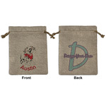 Dalmation Medium Burlap Gift Bag - Front & Back (Personalized)