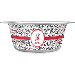 Dalmation Stainless Steel Dog Bowl - Medium (Personalized)