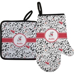 Dalmation Oven Mitt & Pot Holder Set w/ Name or Text