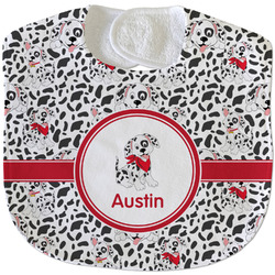 Dalmation Velour Baby Bib w/ Name or Text