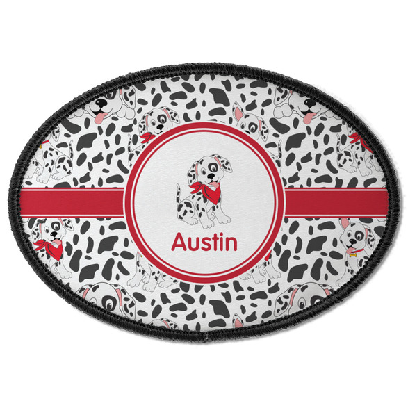 Custom Dalmation Iron On Oval Patch w/ Name or Text