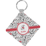 Dalmation Diamond Plastic Keychain w/ Name or Text