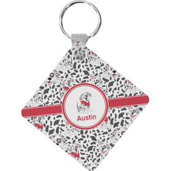 Dalmation Diamond Plastic Keychain w/ Name or Text