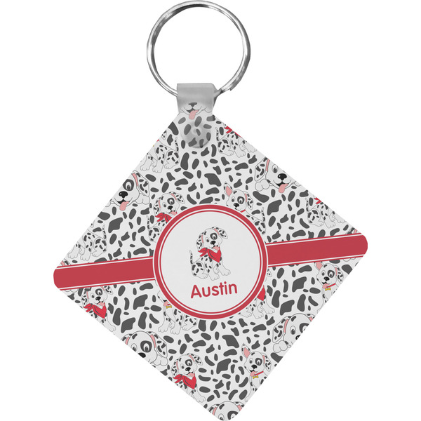 Custom Dalmation Diamond Plastic Keychain w/ Name or Text