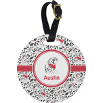 Dalmation Plastic Luggage Tag - Round (Personalized)