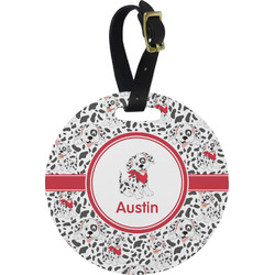 Dalmation Plastic Luggage Tag - Round (Personalized)