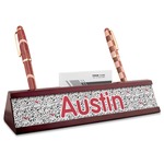 Dalmation Red Mahogany Nameplate with Business Card Holder (Personalized)