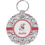 Dalmation Round Plastic Keychain (Personalized)