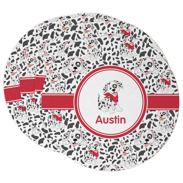 Custom Dalmation Round Paper Coasters w/ Name or Text