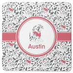 Dalmation Square Rubber Backed Coaster (Personalized)