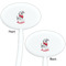 Dalmation White Plastic 7" Stir Stick - Double Sided - Oval - Front & Back