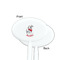 Dalmation White Plastic 7" Stir Stick - Single Sided - Oval - Front & Back