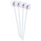 Dalmation White Plastic Stir Stick - Double Sided - Square - Front