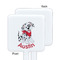 Dalmation White Plastic Stir Stick - Single Sided - Square - Approval