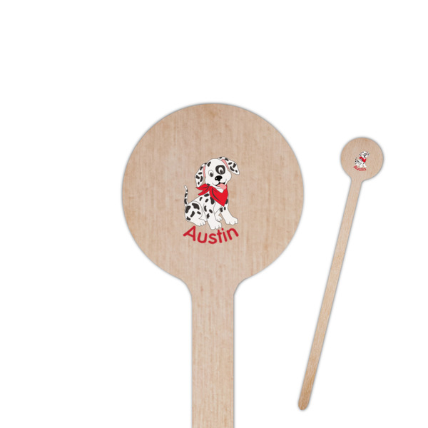Custom Dalmation 7.5" Round Wooden Stir Sticks - Single Sided (Personalized)