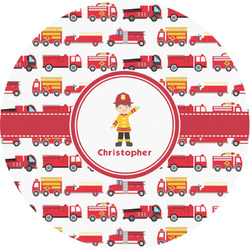 Firetrucks Multipurpose Round Labels - 1" (Personalized)