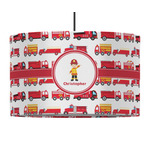 Firetrucks 12" Drum Pendant Lamp - Fabric (Personalized)