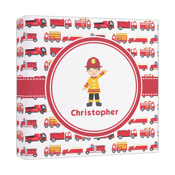 Custom Firetrucks Canvas Print - 12x12 (Personalized)