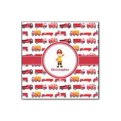 Firetrucks Wood Print - 12x12 (Personalized)