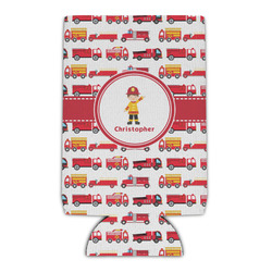 Firetrucks Can Cooler (16 oz) (Personalized)