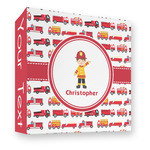 Firetrucks 3 Ring Binder - Full Wrap - 3" (Personalized)