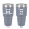 Firetrucks 30 oz Stainless Steel Ringneck Tumbler - Grey - Double Sided - Front & Back