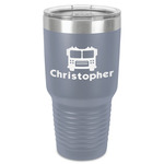 Firetrucks 30 oz Stainless Steel Tumbler - Grey - Single-Sided (Personalized)