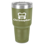 Firetrucks 30 oz Stainless Steel Tumbler - Olive - Single-Sided (Personalized)