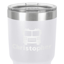 Firetrucks 30 oz Stainless Steel Tumbler - White - Single-Sided (Personalized)