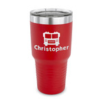 Firetrucks 30 oz Stainless Steel Tumbler - Red - Single Sided (Personalized)