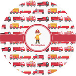 Firetrucks Multipurpose Round Labels - 5" (Personalized)