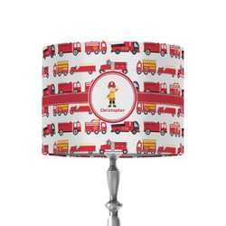 Firetrucks 8" Drum Lamp Shade - Fabric (Personalized)