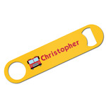 Firetrucks Bar Bottle Opener - White w/ Name or Text