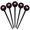 Firetrucks Black Plastic 4" Food Pick - Round - Fan View