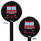 Firetrucks Black Plastic 5.5" Stir Stick - Double Sided - Round - Front & Back