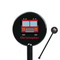 Firetrucks Black Plastic 5.5" Stir Stick - Round - Closeup