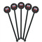 Firetrucks Black Plastic 5.5" Stir Stick - Round - Fan View