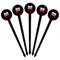 Firetrucks Black Plastic 6" Food Pick - Round - Fan View