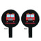 Firetrucks Black Plastic 7" Stir Stick - Double Sided - Round - Front & Back