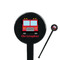 Firetrucks Black Plastic 7" Stir Stick - Round - Closeup