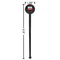 Firetrucks Black Plastic 7" Stir Stick - Round - Dimensions