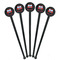 Firetrucks Black Plastic 7" Stir Stick - Round - Fan View