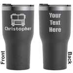 Firetrucks RTIC Tumbler - Black - Engraved Front & Back (Personalized)