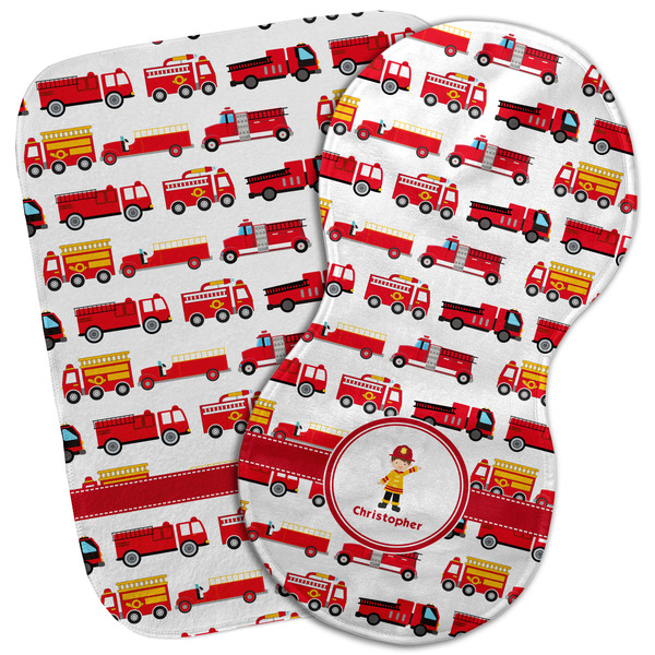 Custom Firetrucks Burp Cloth (Personalized)