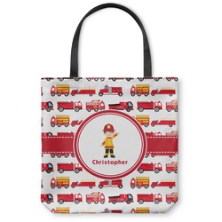 Firetrucks Canvas Tote Bag - Large - 18"x18" (Personalized)
