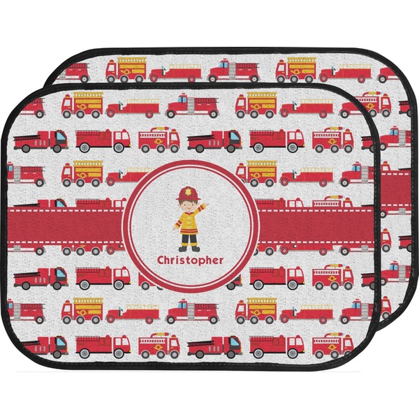 Custom Firetrucks Car Floor Mats (Back Seat) (Personalized)