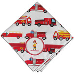 Firetrucks Cloth Dinner Napkin - Single w/ Name or Text