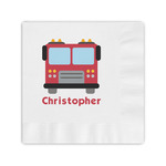 Firetrucks Coined Cocktail Napkins (Personalized)