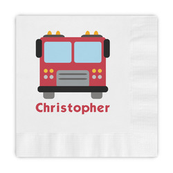 Firetrucks Embossed Decorative Napkins (Personalized)